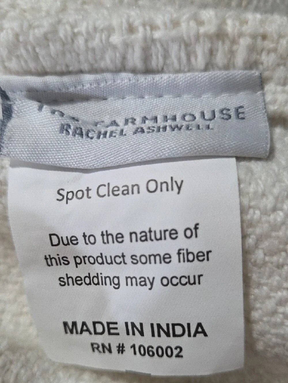 The Farmhouse Rachel Ashwell Cream Throw with Orange Pumpkin Motifs